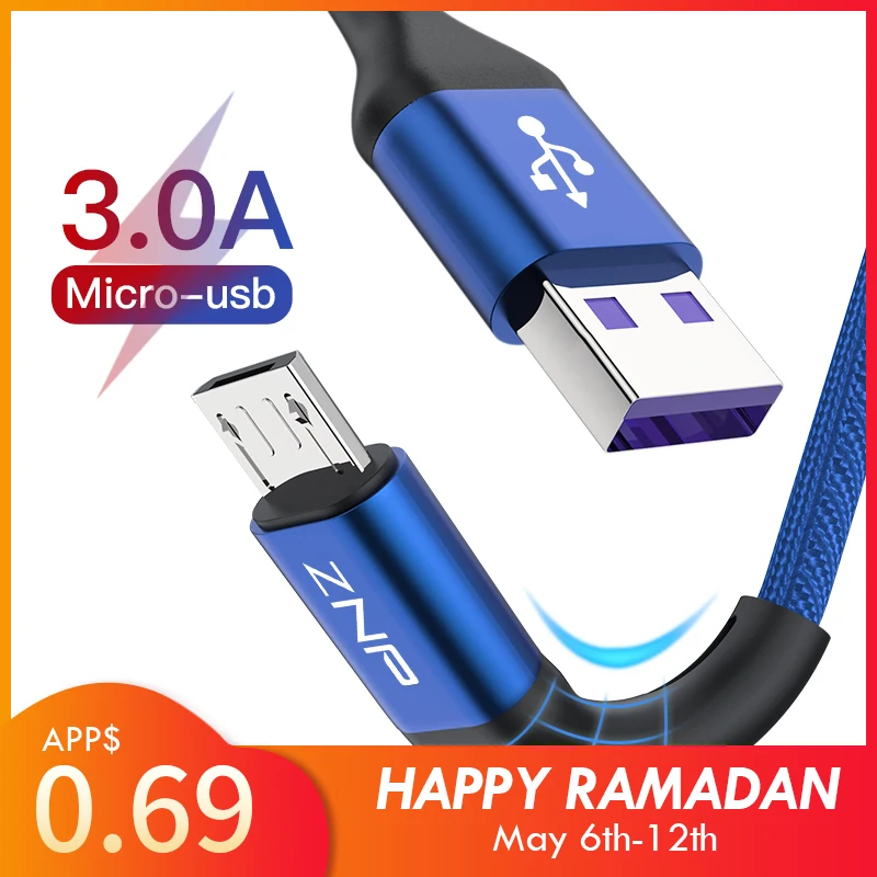 ZNP 1m 2m Micro USB Cable Fast Charging For Xiaomi Redmi Note 5 Pro Android Mobile Phone Data Cable for Samsung S7 Micro Charger ZNP 1m 2m Micro USB Cable Fast Charging For Xiaomi Redmi Note 5 Pro Android Mobile Phone Data Cable for Samsung S7 Micro Charger