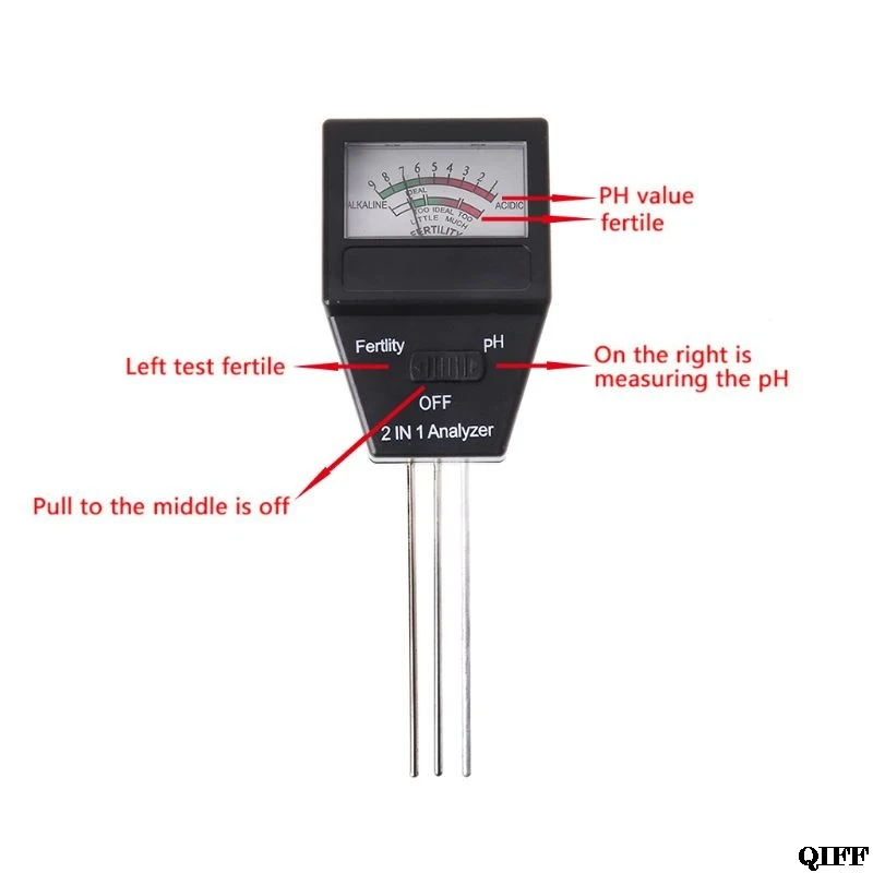 Прямая поставка и 2 в 1 почвы рН метр и фертильность тестер кислотности цифровой анализатор для завода 3 зонд MAY28
