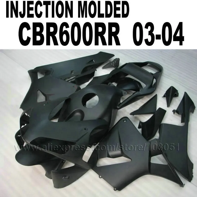 7gifts Injection Molding fairings kits for 2003 Honda CBR 600 RR 2004 CBR600RR 03 04 cbr600 all matte black fairing bodywork pa