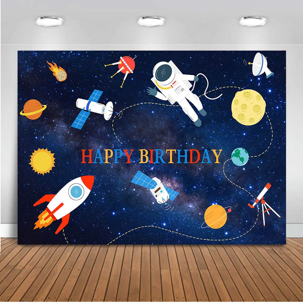 Mehofoto мультфильм астронавт фото фон для фотографии Учёная Вселенная день рождения тема вечерние декоративный фон для встречи