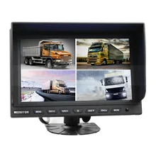 DIYSECUR New 9 Inch Split Quad Display Color Rear View Monitor For Car Truck Bus Reversing Camera CCTV Security Monitor