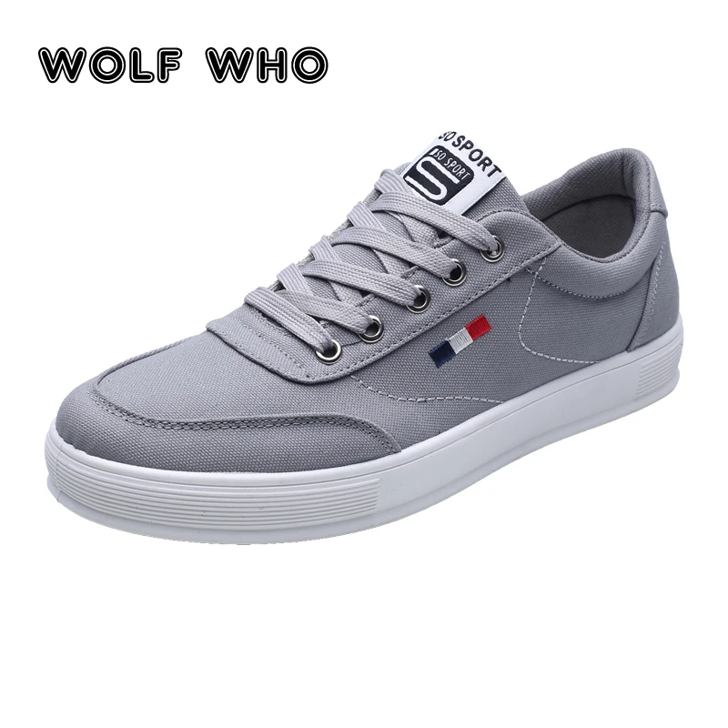

WOLF WHO Sneakers male Breathable Canvas height increasing Men casual shoes lightweight Comfortable krasovki buty meskie X-018