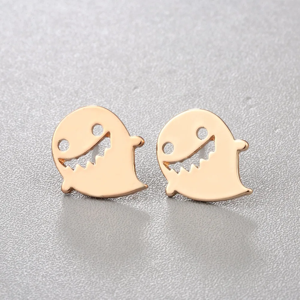 Chandler Hot Original Cut Ghost Shaped Stud Earrings Statement Infinity Boho Elf Jewelry Gift For Kids Girls Hallowmas Accessary|stud
