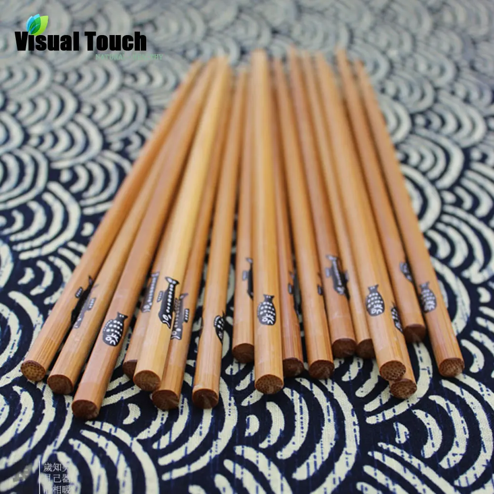 

Visual Touch Brief Japanese Style Bamboo Chopsticks of 5 Pairs Package Fish DrawingTableware Healthy Wood Chopstick Set