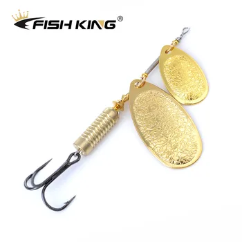 

FISH KING 1pcs 20g Double Spinner Bait Long Cast Fishing Lure Fishing Tackle Artificial Slice Metal Lures for Pike Fishing