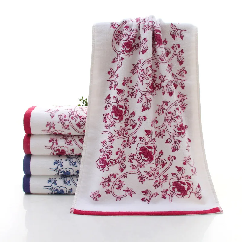 Classical flower pattern Bath Towel 34*74cm Soft Cotton Face Flower