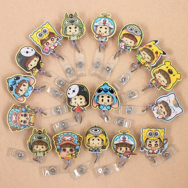 

PVC Cartoon Double Face Retractable Creative Badge Reel Student Nurse Girls Exhibition Enfermera Name Card Chest Boy Card Holder