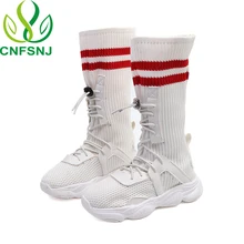 CNFSNJ; модная Осенняя детская обувь; повседневная обувь для мальчиков и девочек; высокие носки; ботинки; дышащие детские носки; Классическая обувь