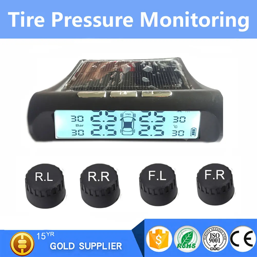 

2019 New Arrival Solar Power TPMS Wireless Tire Pressure Monitoring System for Car SUV MINIBUS Safe Drive with TPMS HD Digital