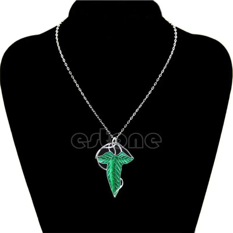 

Drop&Wholesale Hot New Lord of The Green Leaf Elven Pin Pendant Chain Necklace APR28