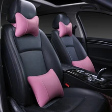 Um par de couro pescoço coluna Cervical encosto encosto de cabeça do carro almofada do pescoço travesseiro neckrest para geral vestido