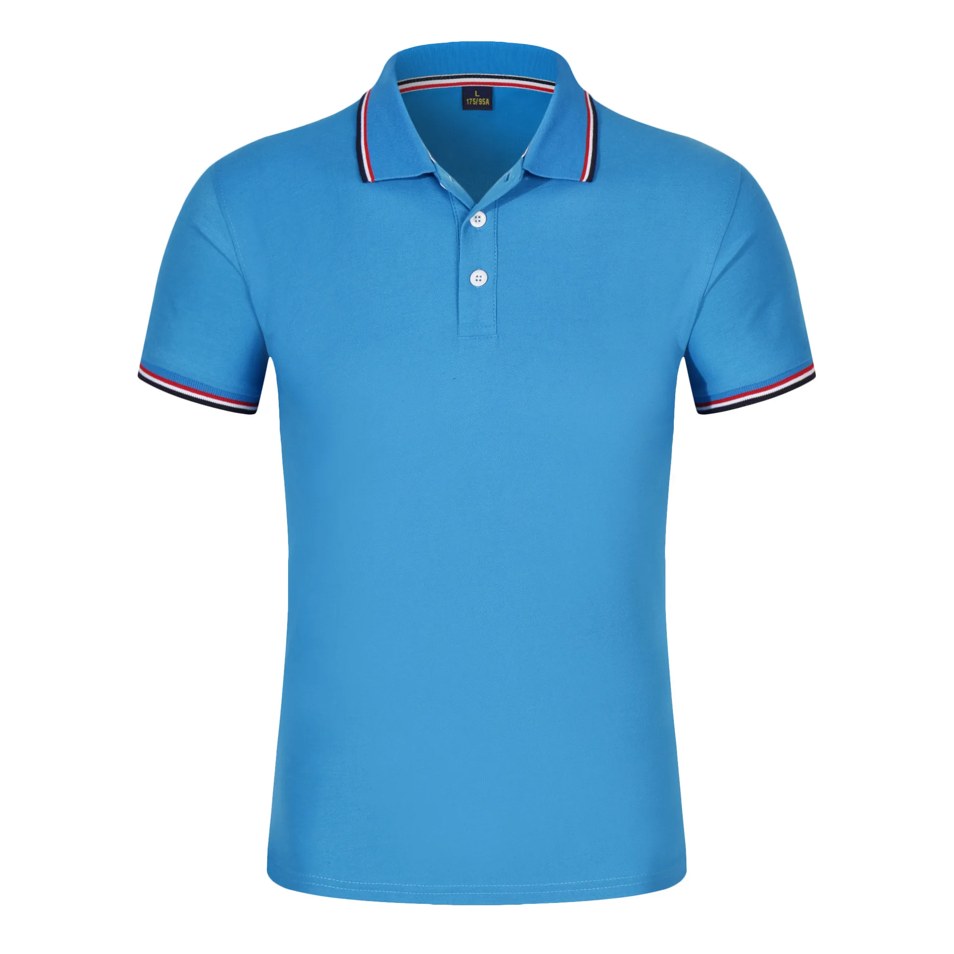 Мужские рубашки поло Hombre, высокое качество, рубашки поло в полоску, мужские хлопковые футболки с коротким рукавом для гольфа, тенниса, летние деловые черные топы поло - Цвет: Небесно-голубой