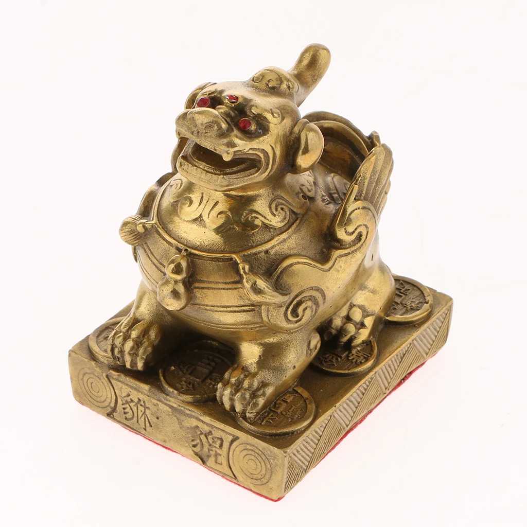Chinese Copper Brave Troops Lucky Fortune Wealth Home Decoration Pi Xiu Brass Feng Shui Furnishing Articles