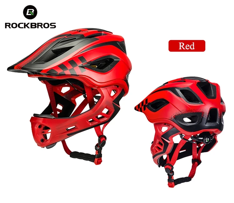 

ROCKBROS 2 In 1 Motorcycle Helmet Full Covered Child Helmets EPS Parallel Car Motocross Moto Helmet Children Sport Safety Hats