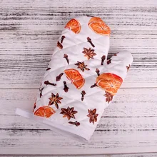 Кухонные перчатки для приготовления пищи, утолщенные Прихватки для духовки, хлопковые прихватки, перчатки для микроволновой печи, термостойкие рукавицы, изолированные Нескользящие перчатки, 1 шт