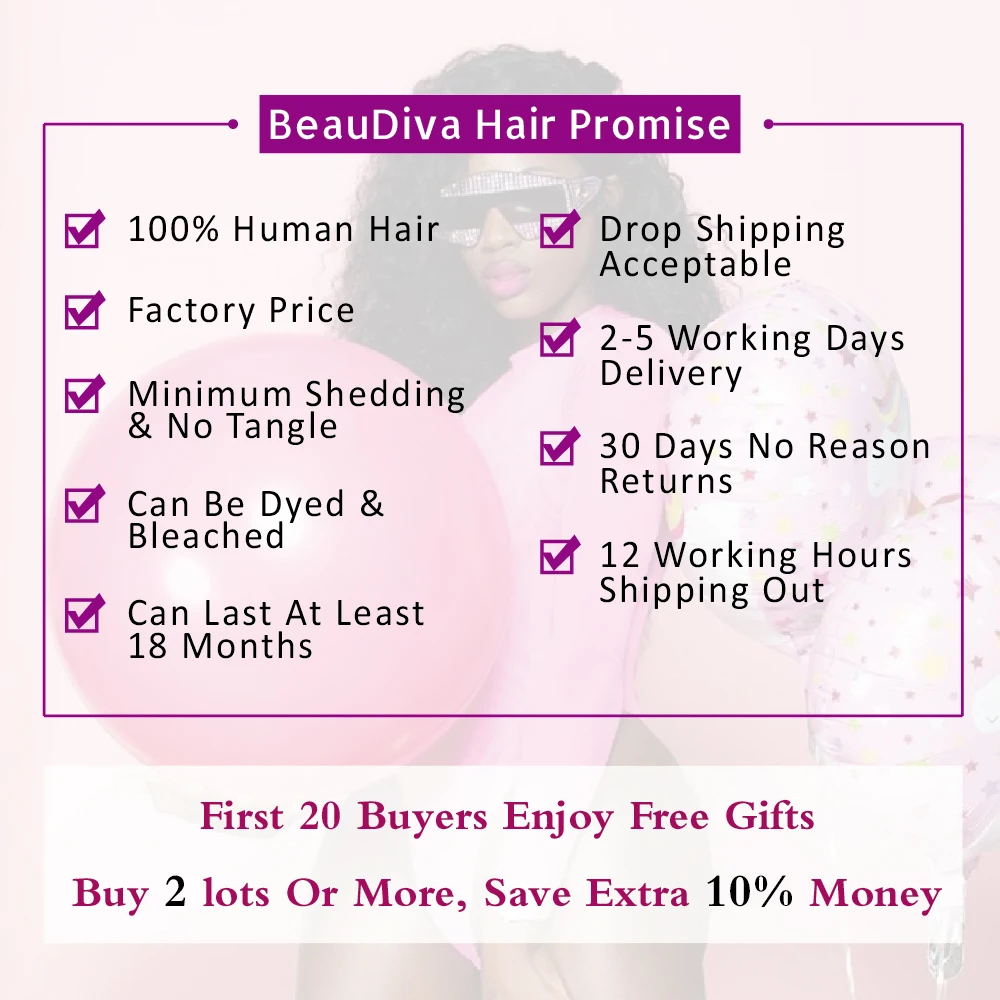 Beaudiva Hair Extension 100% Human Hair Bundles With Closure Brazilian Hair Weave 3 Bundles Straight Bundles With Lace Closure