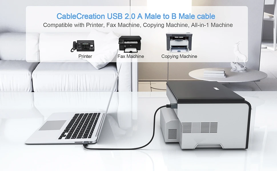 USB кабель USB для принтера 2,0 A мужской в B Мужской Шнур сканера, совместимый с hp, Cannon, Brother, Epson, Xerox, samsung и многое другое
