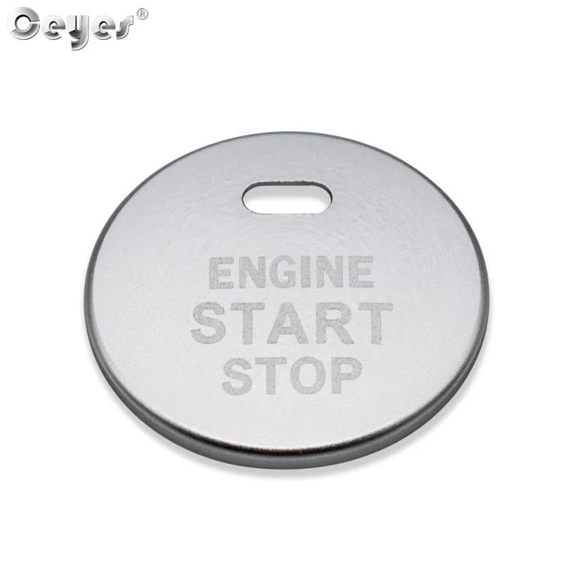 Ceyes автомобильный Стайлинг Авто старт стоп зажигание двигателя Кнопка салонные аксессуары кольца чехол для Toyota C HR Yaris Prius чехлы - Название цвета: Silver Button Cover