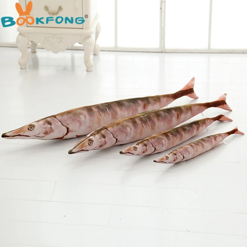 BOOKFONG Pc 50cm Creative Cute Simulation Saury Shaped Plush Fish Pillow Soft Plush Toys Children Lovely Saury Kawaii Kids Gifts