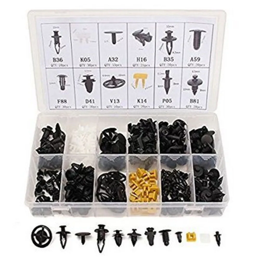 

250pcs/set Car Clips Auto Body Interior Push Rivets Fender Bumper Retainer Fastener Clip Assortments for Nissan