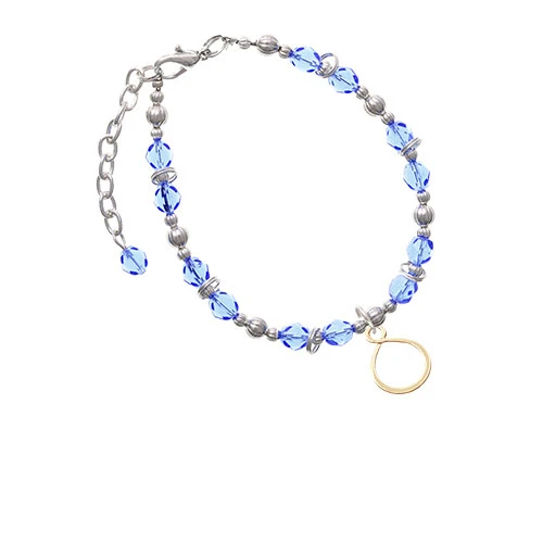 Goldtone Infinity Loop Light Blue Beaded Bracelet