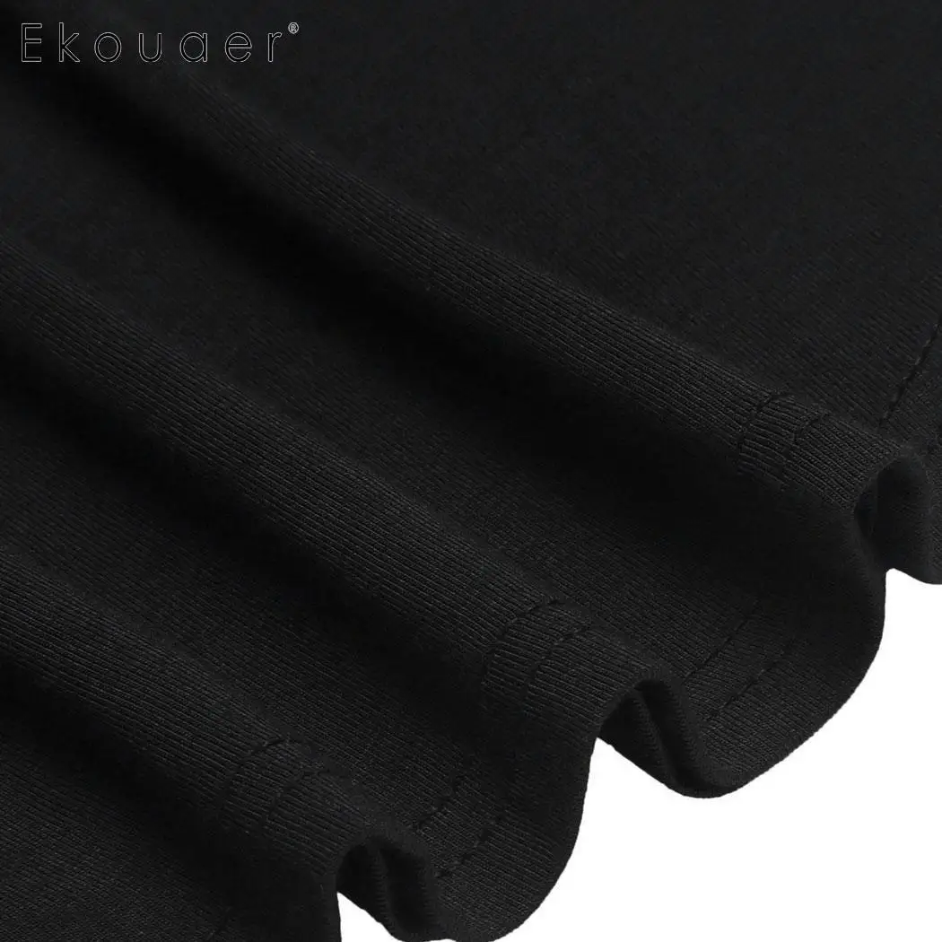 Ekouaer хлопковая ночная рубашка женская повседневная мягкая одежда для сна платье