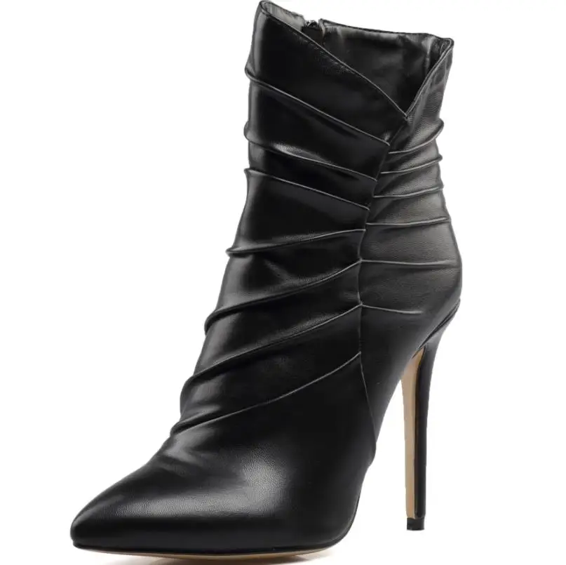 

Autumn and winter European and American fashion pointed and folded foreign trade boots