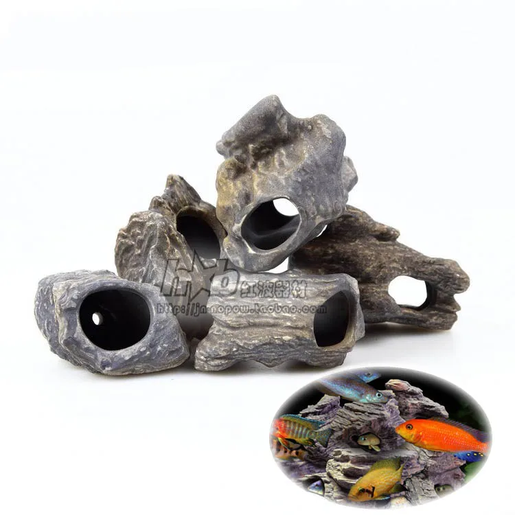Ceramic Aquarium Ornament Decoration Fish Tank Cichlid Stone Shrimp