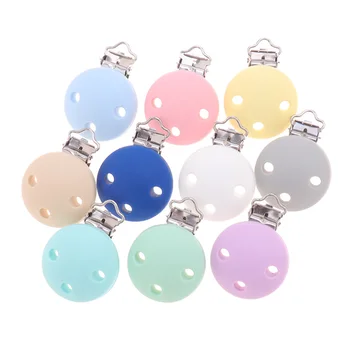 

5pcs Sillicone Baby Pacifier Clip Round Pacifier Clips For DIY Baby Pacifier Chain Nipple Holder Baby Teething Clips