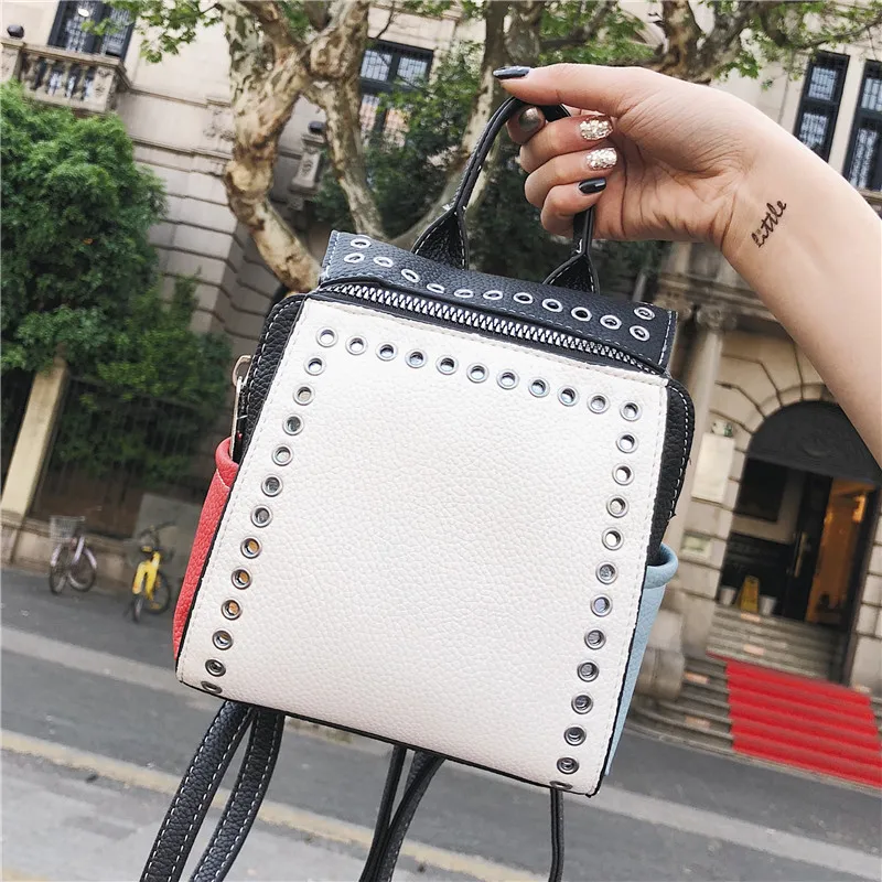 

2018 Summer New Hit Color Shoulder Bag Female Korean Tide Casual Multi-purpose Shoulder Bag Personality Fashion Mini Backpack