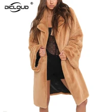 Шикарные пальто из искусственного меха, женские куртки на осень и зиму с кроличьим мехом, длинное пальто, уютная мягкая теплая верхняя одежда, женская теплая зимняя куртка