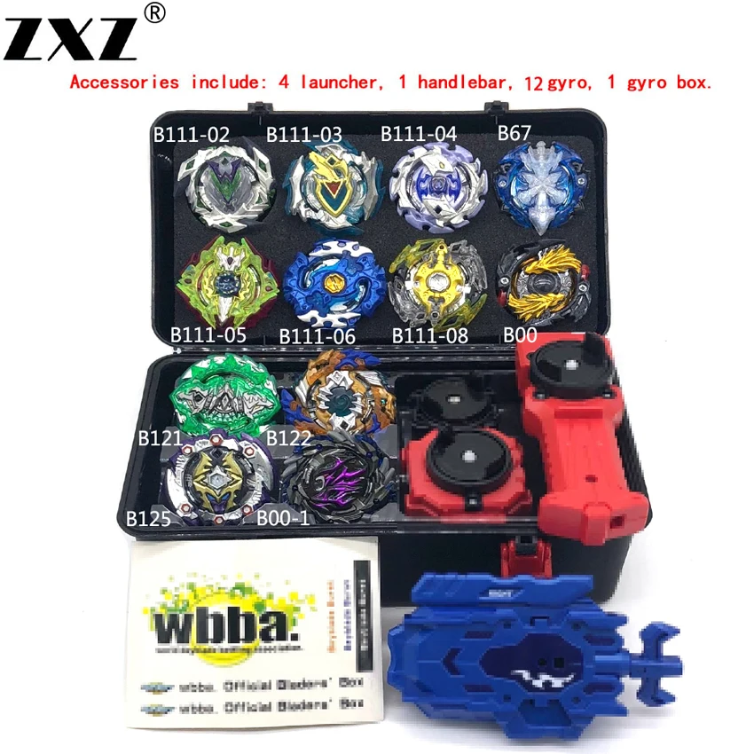 

Hot Sale Beyblade Burst Box sports Starter Zeno Excalibur B00 B120 B121 B122 B125 With Launcher And Retail Box Gifts For Kids A