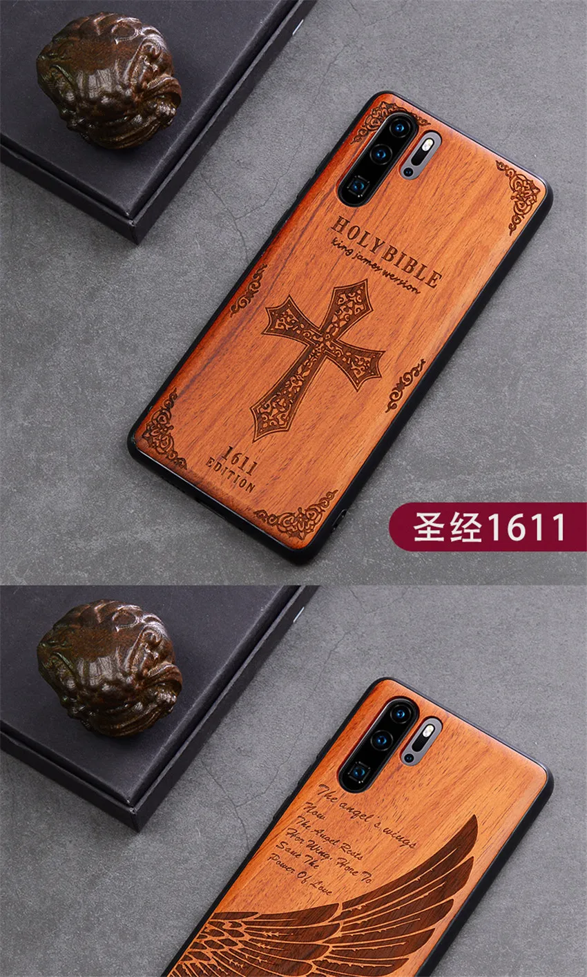 Huawei P30 Pro Case Boogic Original Real Wood funda P30 Pro Rosewood TPU Shockproof Back Cover Phone Shell Huawei P30 case (13)