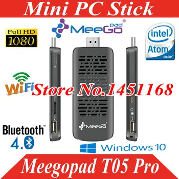 

mini pc stick Meegopad T05 Pro Mini PC Intel Atom Z3735F Quad Core Windows 10 2.4G WiFi Bluetooth 2GB 32GB Smart Media Player