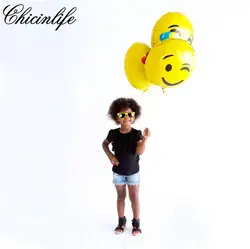 Chicinlife 1 шт. Симпатичные Emoji Фольга шары смайлик детская с днем рождения, детский игрушечный детский душ вечерние украшения поставки