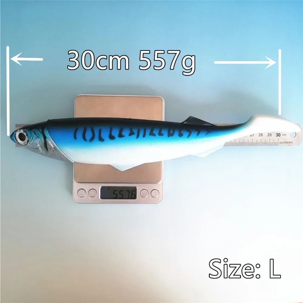 

1pc 24cm 420g 30cm 550g Two sizes option Jig Head Soft Fish Bait Artificial Lures Worm Hook T Tail Fishing Lures Pesca