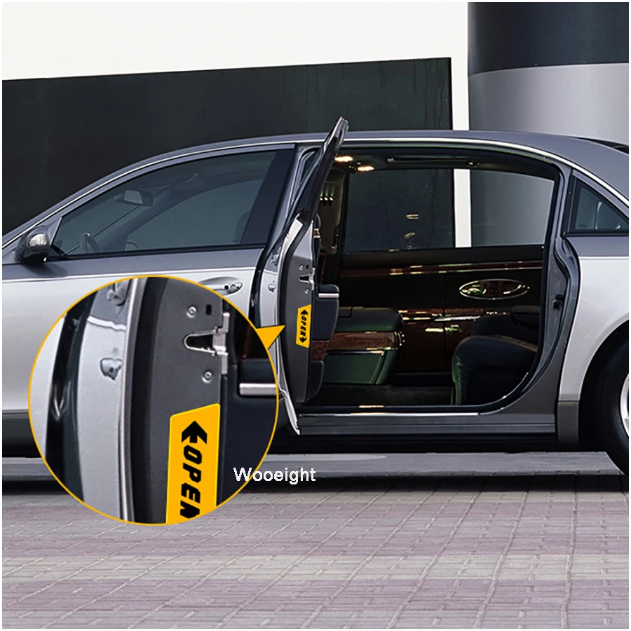 Wooeight 4Pcs Car Styling Anti-collision Warning Sticker Affixed To Open The Door Universal Reflective Safety Decals For BMW Audi Benz (3)