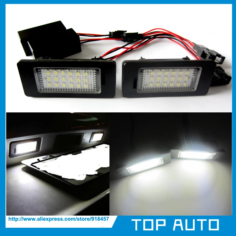 

2Pcs Error Free 18SMD Car LED Number License Plate Light lamp OEM replacement for Audi A4 B8 A5 Q5 S5 TT S4 Quattro