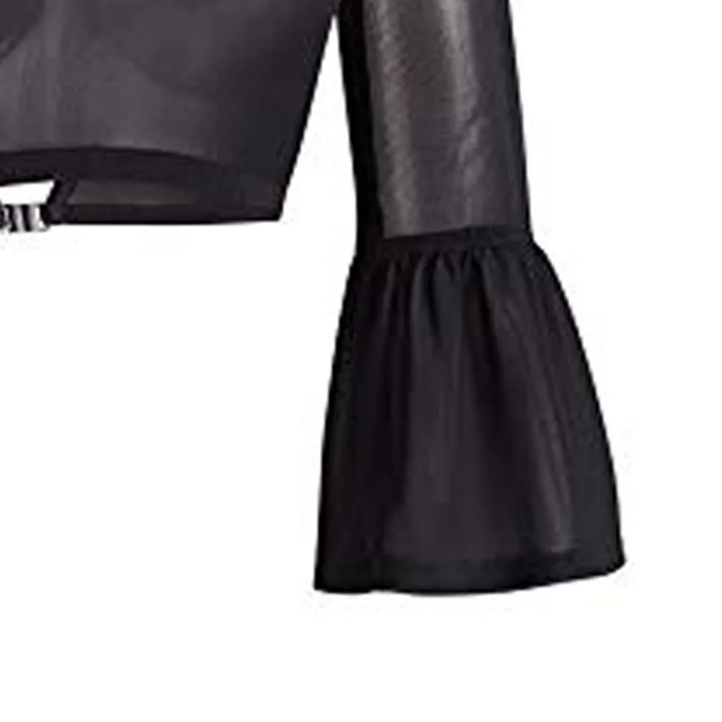 Для женщин обе стороны носить Sheer Плюс Размеры бесшовные Рука Shaper Труба рукава верхней сетки Цветочные блузки Перспектива Кардиган Топы VD8