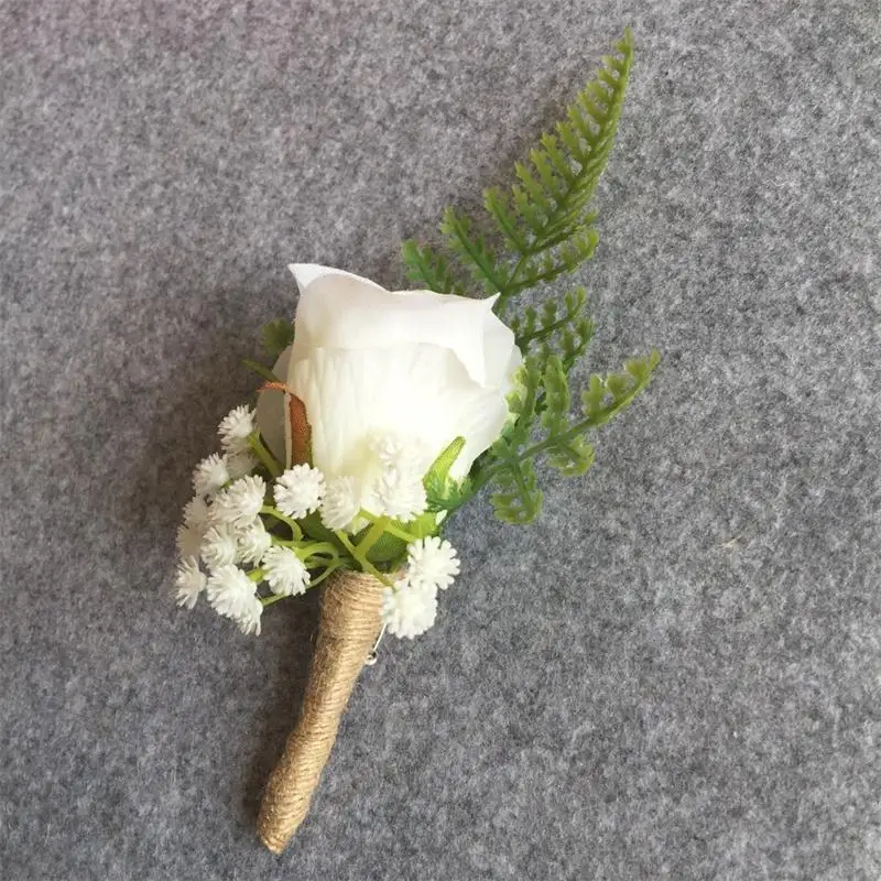 Искусственный цветок бутоньерка для Жениха Лучший человек свадебные цветы Букет Аксессуары Булавки вечерние украшения для костюма