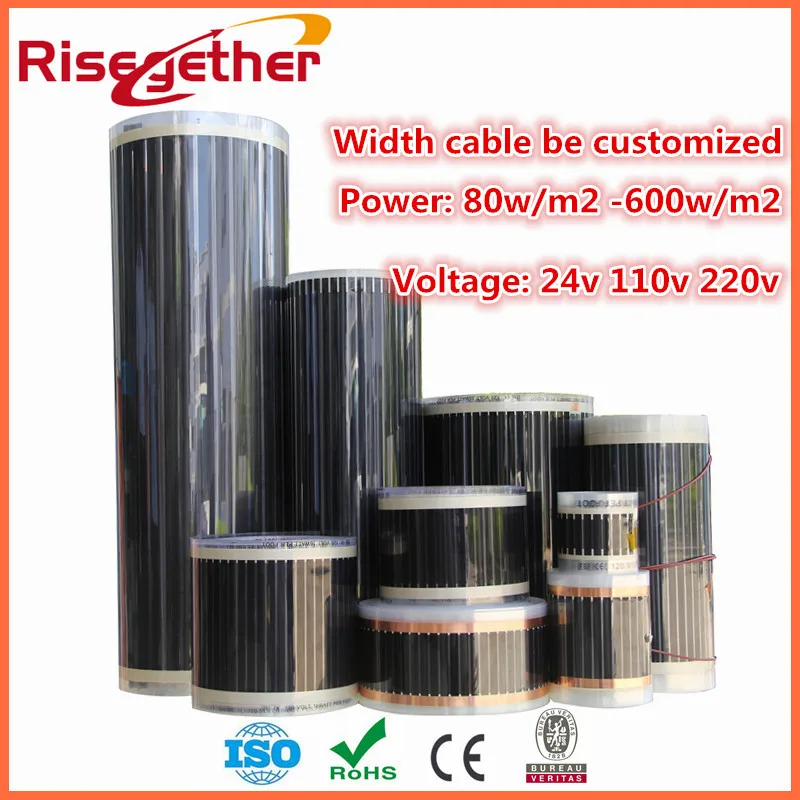 

100Meters Factory Direct Far Infrared Ray 220V 80cm width 0.338mm Floor Heating