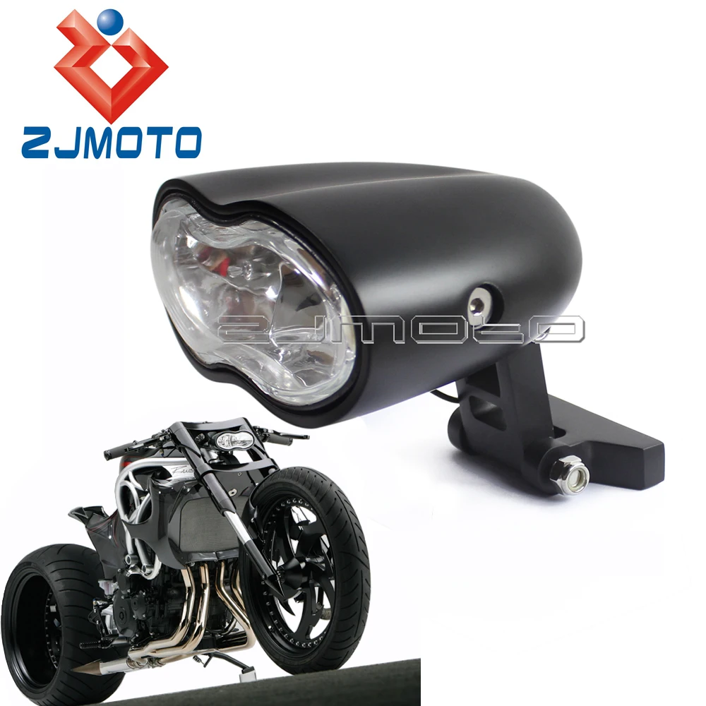 

Black Universal Twin Halogen Headlamp Custom Wave Billet Halogen Dual Headlight For Harley Honda Yamaha Suzuki