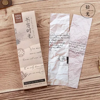 

30 pcs/box Writing time vintage bookmark paper book holder message card kawaii stationery school supplie kids gifts