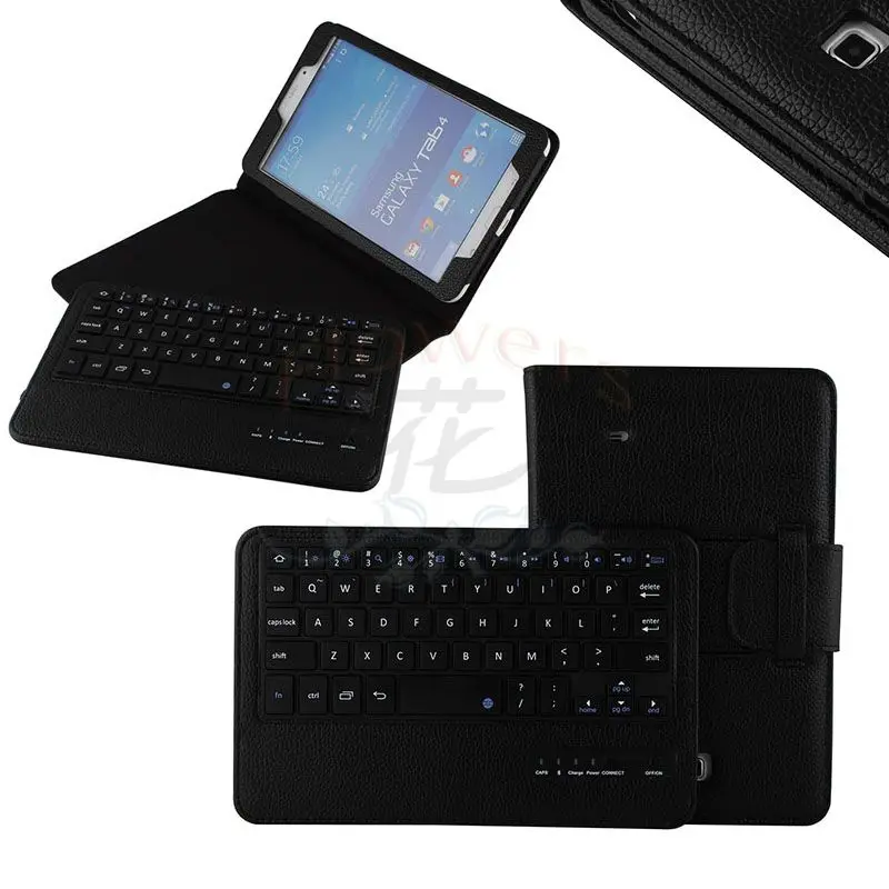 

New arrive Detachable Bluetooth Keyboard Stand Case cover For Samsung galaxy tab 4 tab4 8.0 T330 SM-T330 T331 T335 - Black