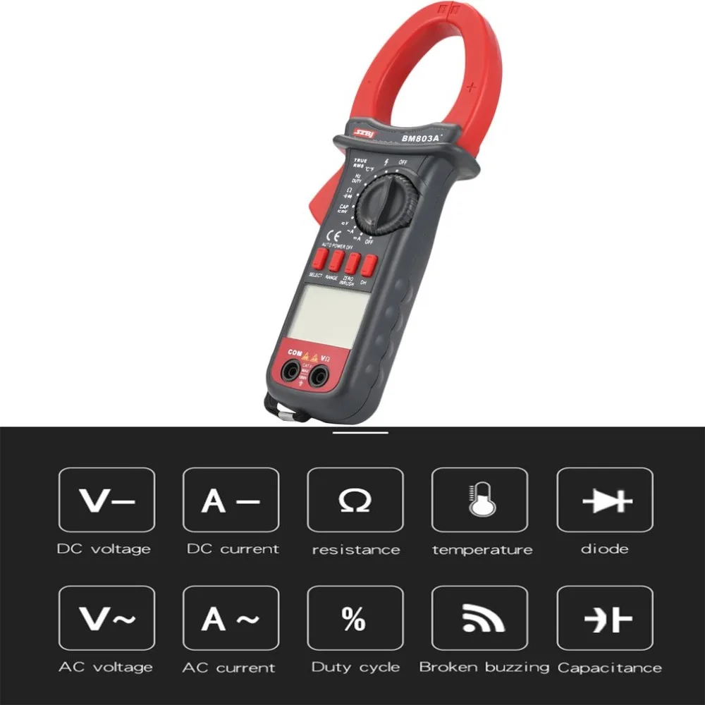 SZBJ BM803A + 3999 отсчетов Цифровой мультиметр зажим AC/DC Напряжение Ток Tapacitor частота