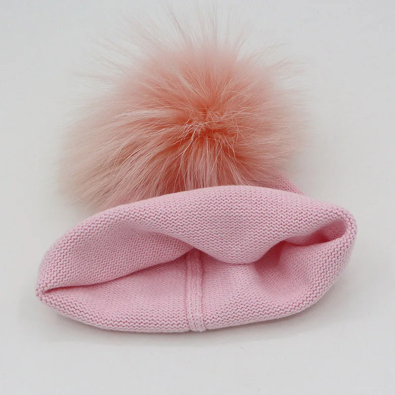 GZHILOVINGL 100% Cotton 5 Month-3 Years Ins Hot Baby Kids Boys Girls Children Winter Warm Knitted Skullies Beanie Fur Pompom Hat