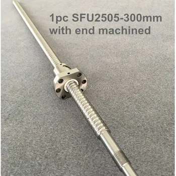 

RM2505 ballscrew SFU2505 300mm ball screw with flange single ball nut BK20/BF20 end machined CNC parts