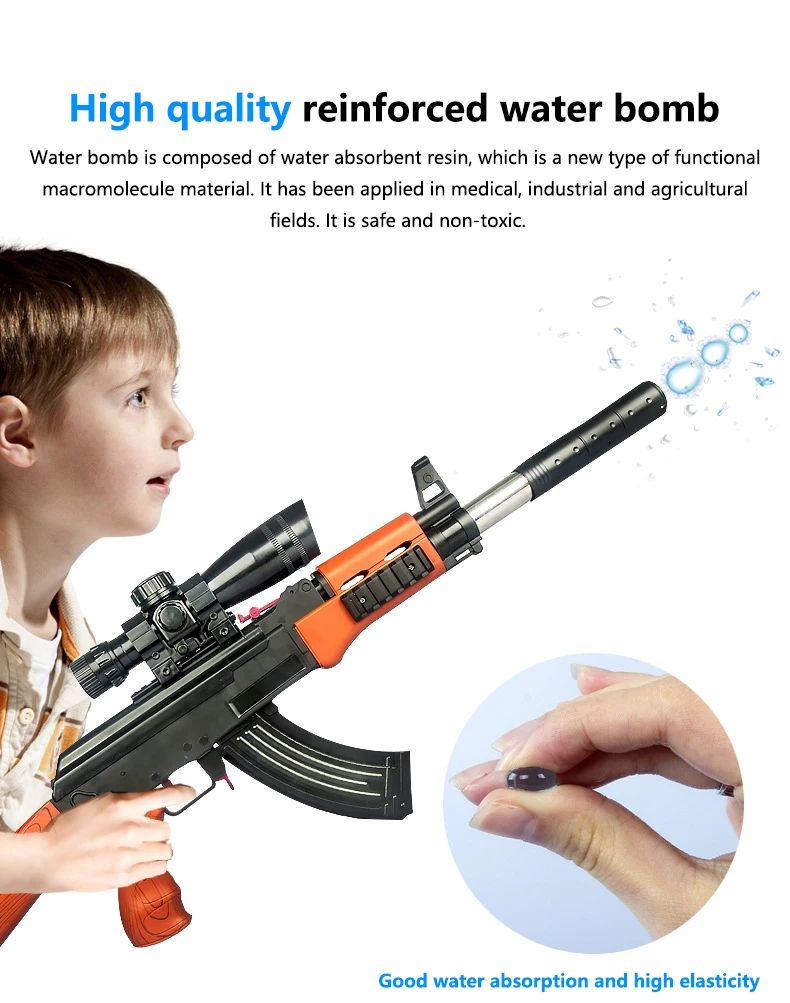 Детский игрушечный водный пистолет с кристаллами бомба Водяная бомба 10000 таблетки водопоглощающие эластичные водяные бусины 6-7-8-9-11-13 мм