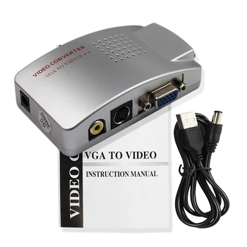 

VGA to AV/RCA/CVBS and S-video and VGA Adapter Converter Use to Connect One Notebook to TVS and Monitor