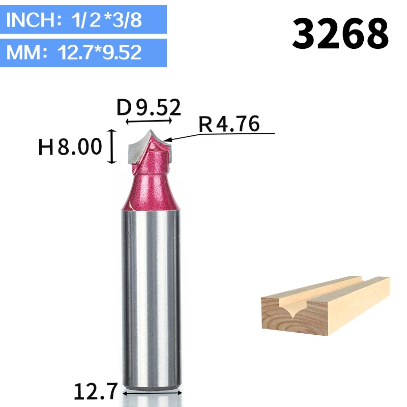 HUHAO 1 шт. 1/" 1/2" хвостовик резец по дереву двойная фреза для отделки кромки биты для дерева промышленного класса Деревообработка Гравировка резьба бит - Длина режущей кромки: 3268